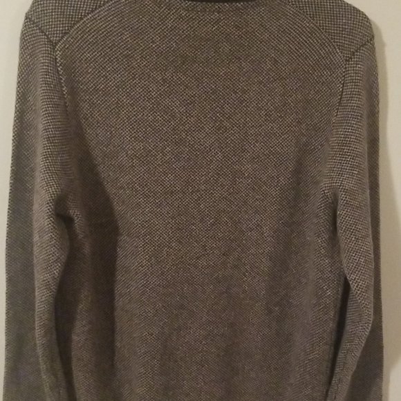 Pronto Uomo 100% Wool 1/4 Zip Sweater Brown/Tan Medium - Picture 3 of 3